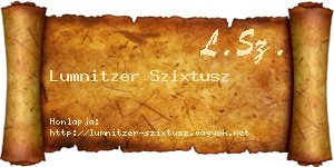 Lumnitzer Szixtusz névjegykártya